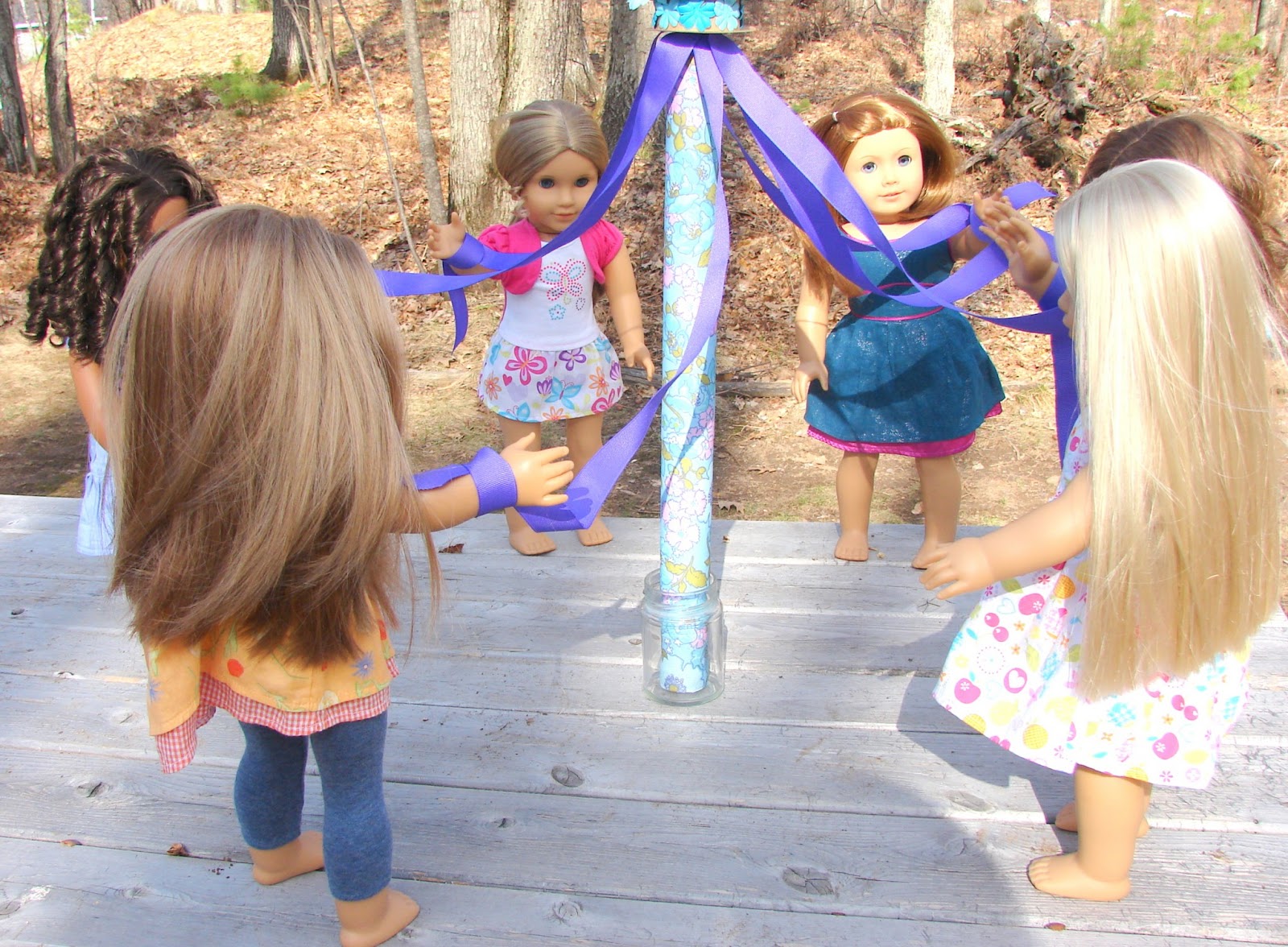 American Girl Doll Play: Creating a May Pole...