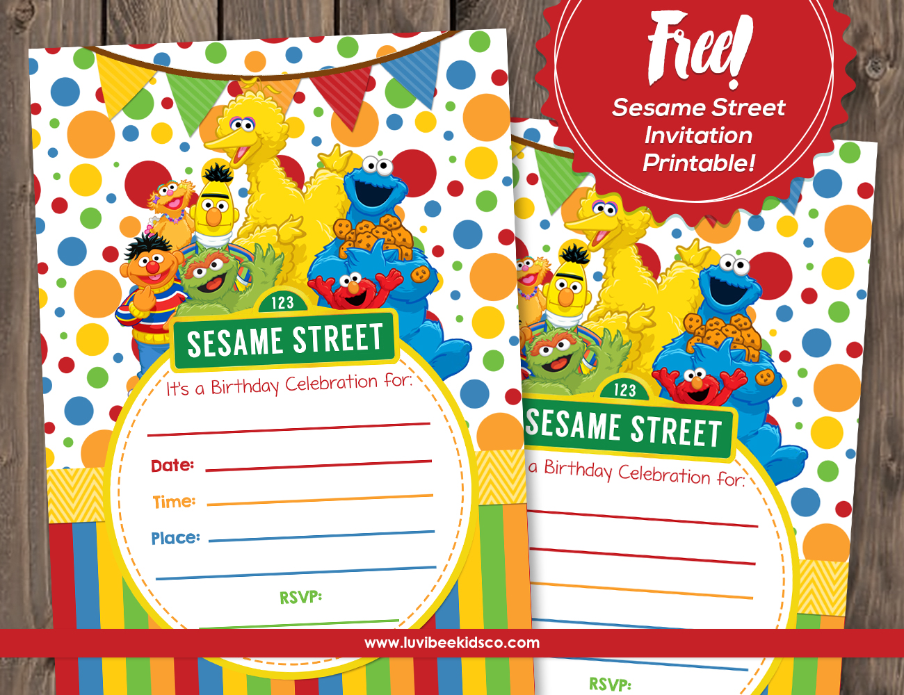 LuvibeeKids Co Blog Sesame Street Free Printable Invitation