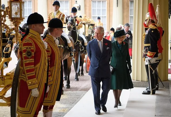 Queen Elizabeth, President Juan Manuel Santos, Maria Clemencia Rodriguez, Prince Philip, Prince Charles, Camilla, Duchess of Cornwall
