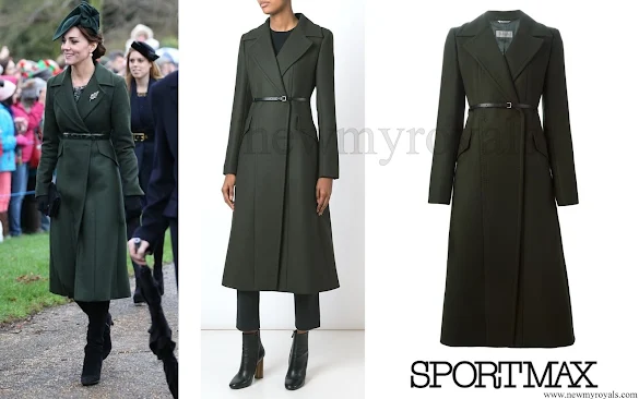 Kate Middleton wore SPORTMAX Long Belted Coat