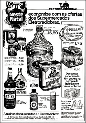 Eletroradiobraz; 1974; anos 70.  1974. década de 70. os anos 70; propaganda na década de 70; Brazil in the 70s, história anos 70; Oswaldo Hernandez;