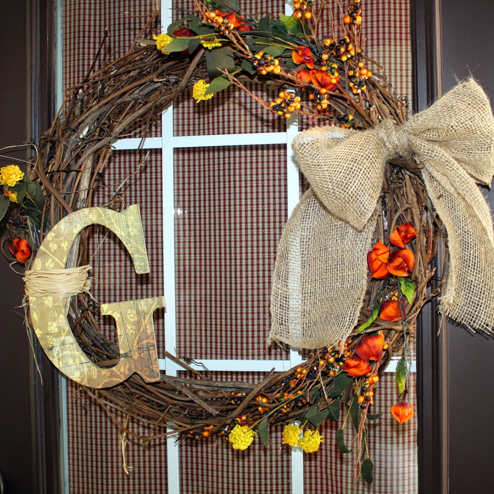 Easy Fall Initial Wreath DIY