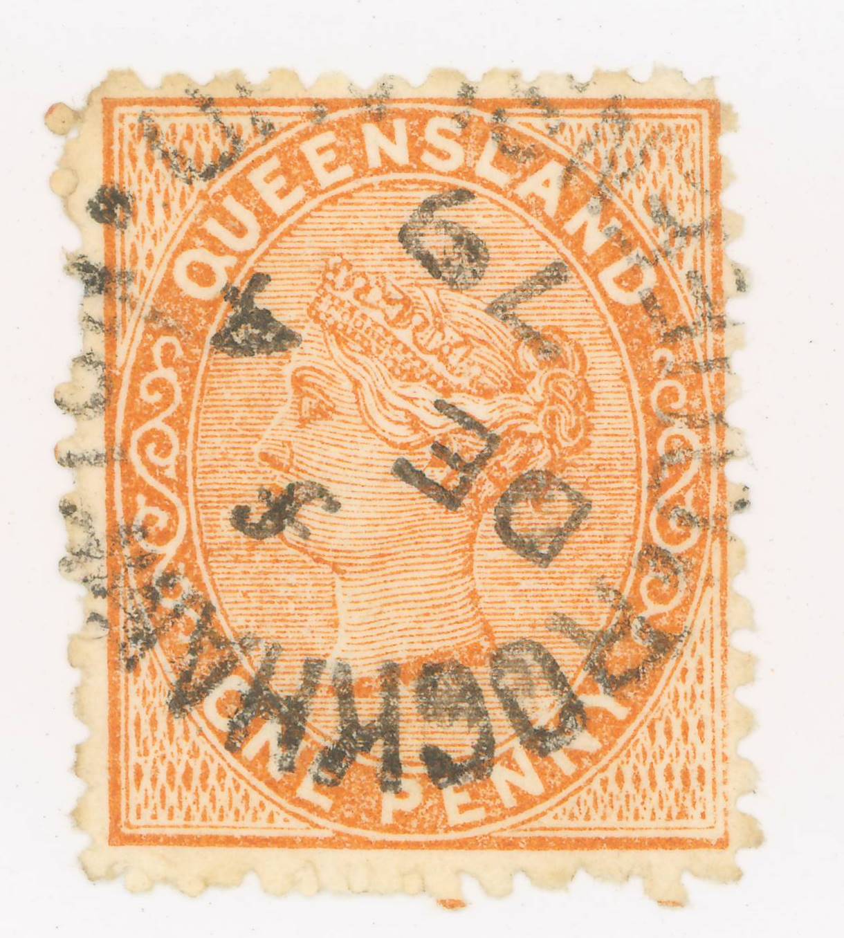 QUEENSLAND 1st SIDEFACE STAMPS 1878/9 1d. Queensland postal cancellations
