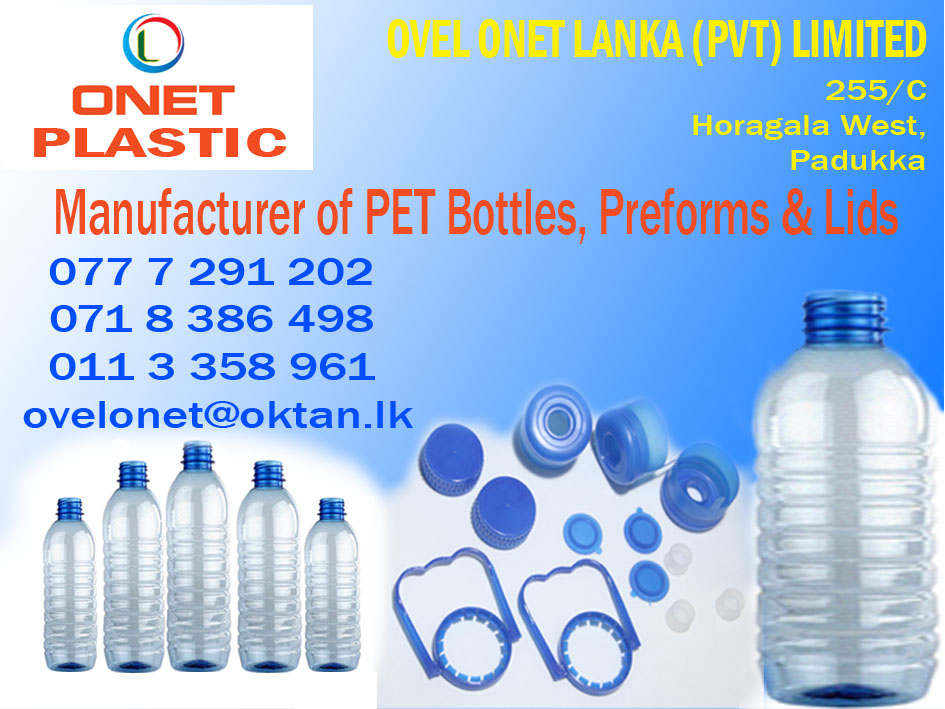 OVEL LANKA (PVT)LTD. PET Bottles are used to packing of Drinking