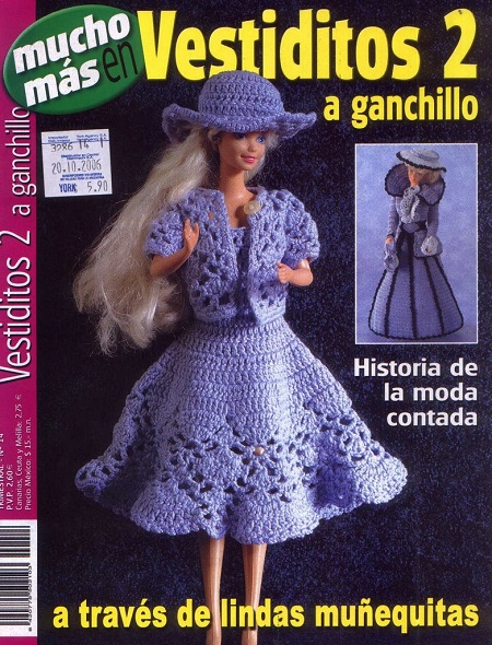 Alta Moda Em Crochê Para Barbie - Casaco, Vestido e Chapéu de Crochê Por  Pecunia MillioM