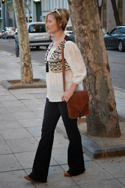 boho flared pants ethnic waistcoat look seventy estilo años setenta