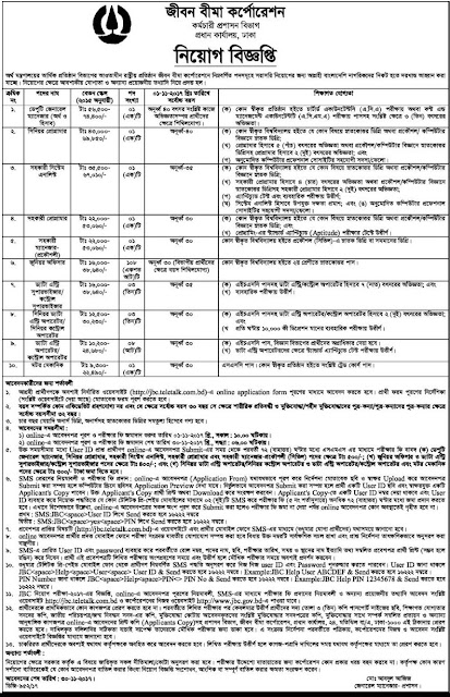 Jiban Bima Corporation Job Circular 2017 JBC,jcobd