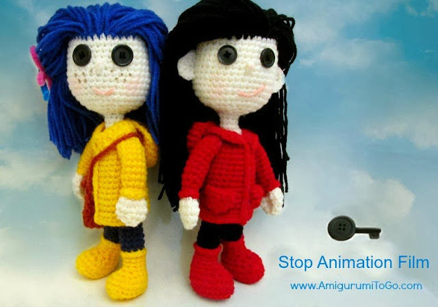 crochet dolls yellow and red