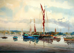 taylor watercolor david paintings watercolour barges painting artists artist painters thames boats water paint curtis watercolors subject aquarela pintura em