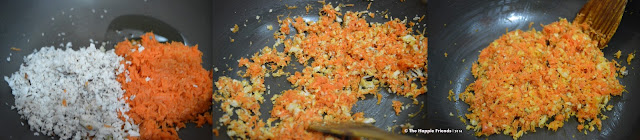 Step 2 - Saute the carrot and coconut together