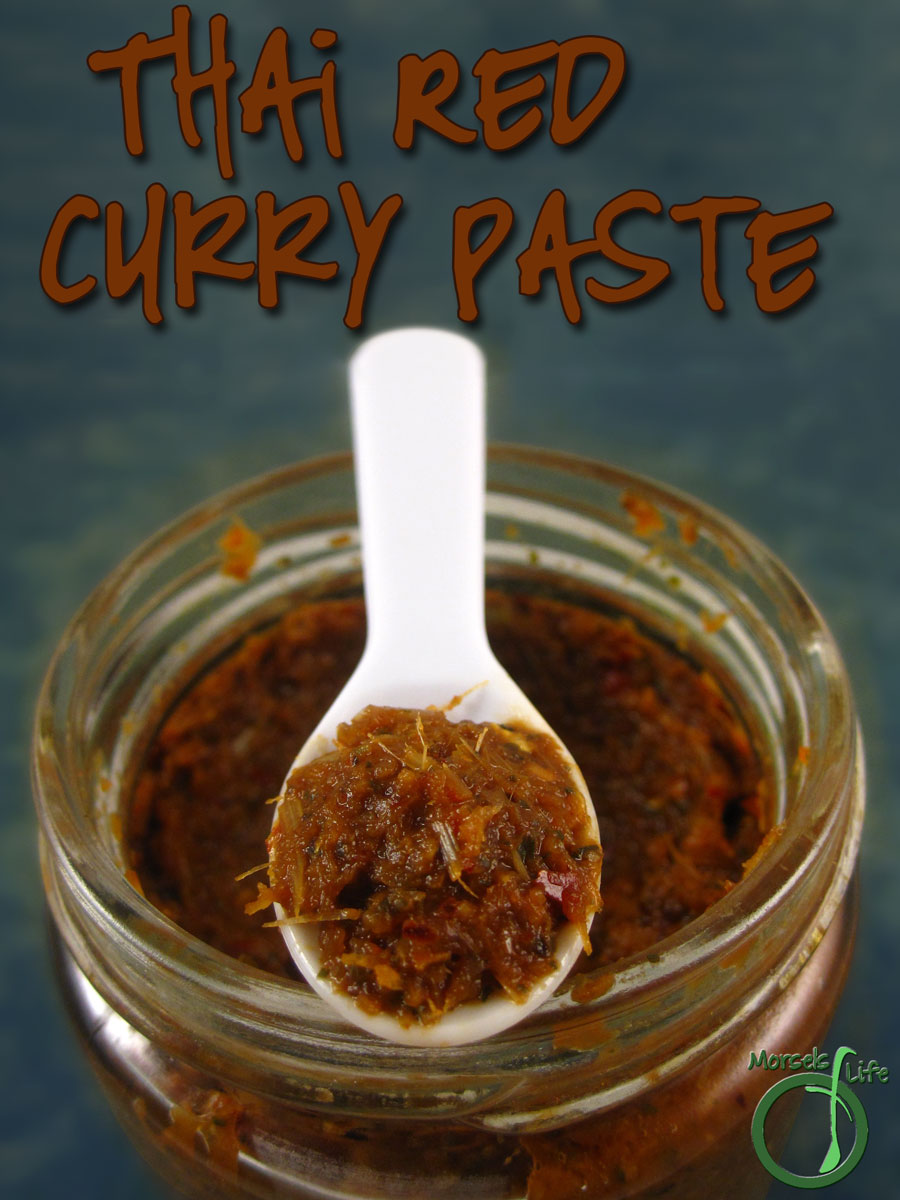 Morsels of Life - Thai Red Curry Paste - An intensely flavorful and spicy Thai red curry paste made from a blend of chilies, spices, lemongrass, lime, onions, garlic, ginger, and cilantro.