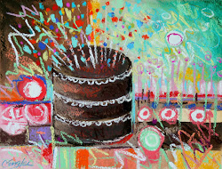 birthday cake chocolate abstract cakes paintings painting pastel carol engles watercolor artist five hope another paper x10