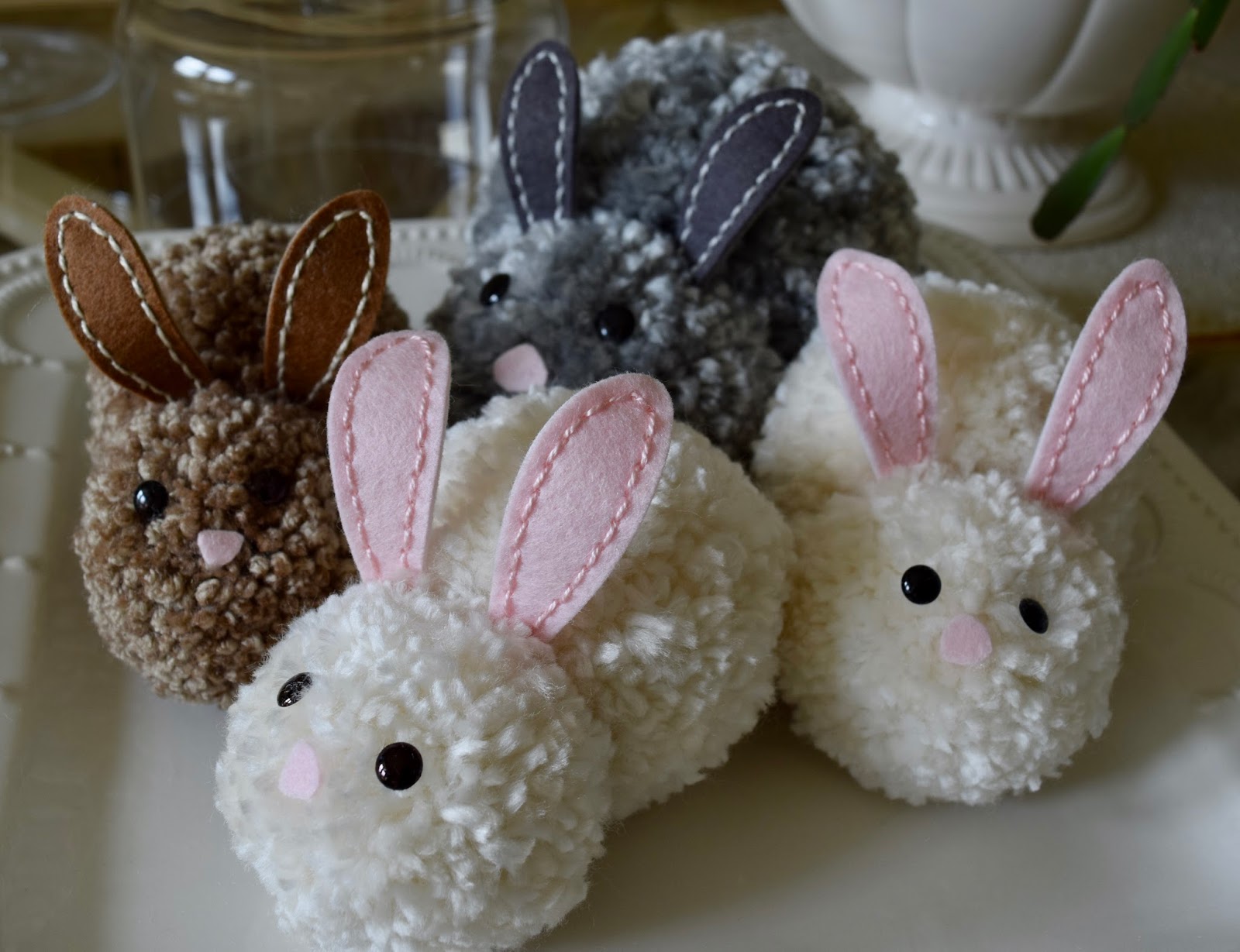 Marybeth’s time for paper Last Minute Pom Pom Bunnies