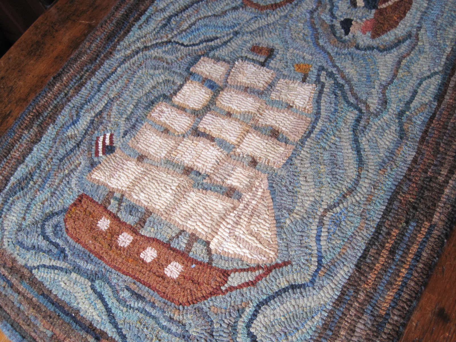 My Red Cape A nautical hooked rug to love