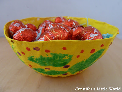 Papier mache gift bowls for Spring or Easter
