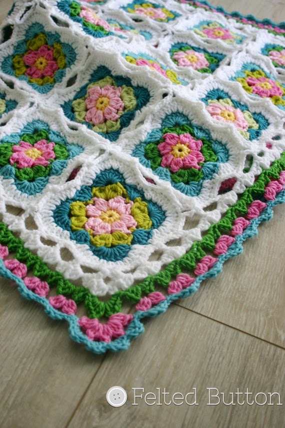 Cottage Garden Blanket crochet pattern by Susan Carlson of Felted Button (Colorful Crochet Patterns)