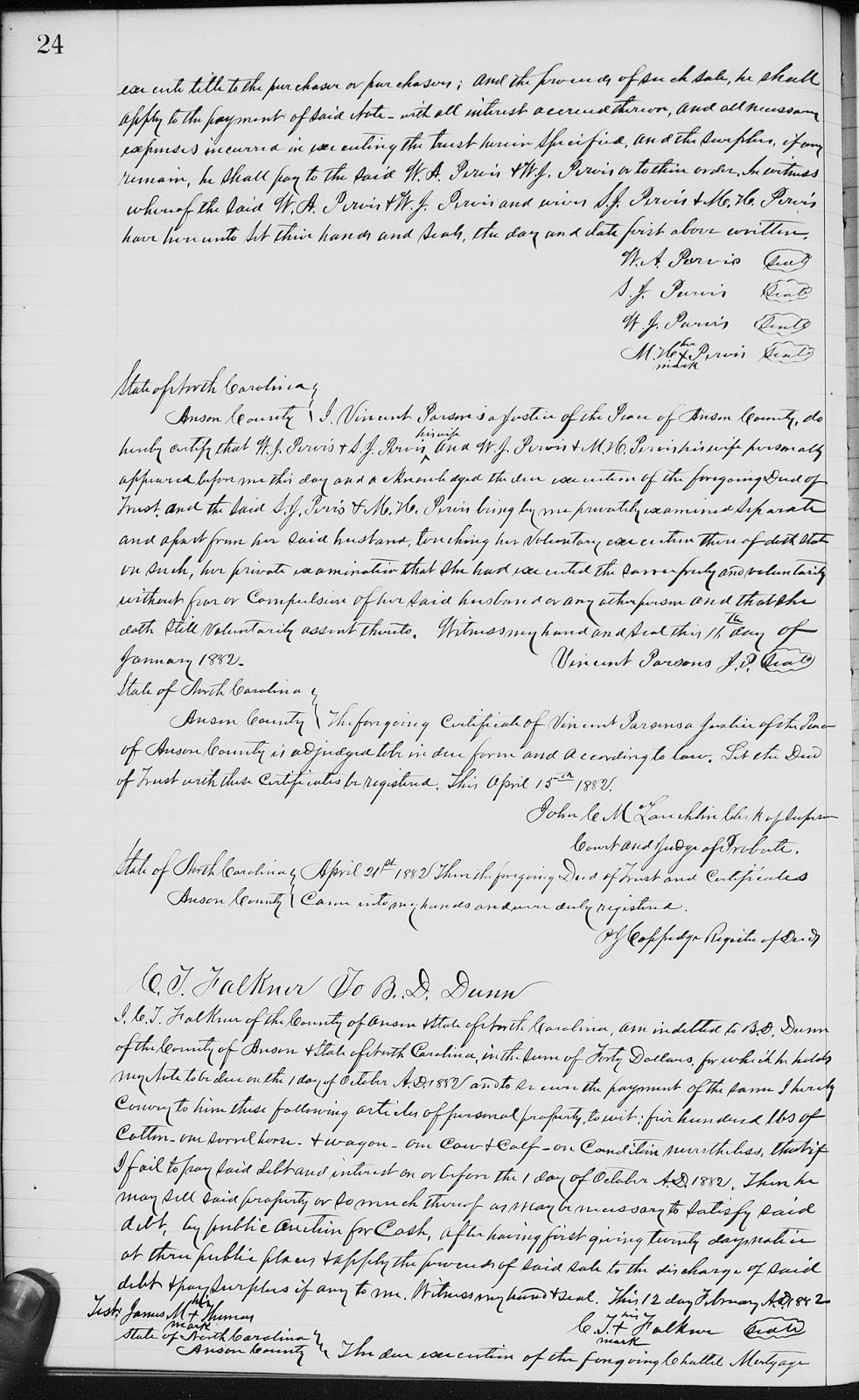 Carolina Family Roots Amanuensis MondayAnson County Deed of TrustW