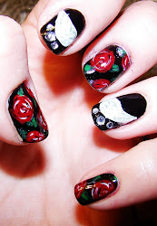 roses wings angel dark nail