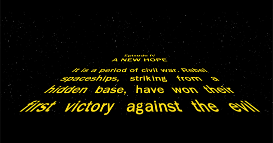 The opening text of every Star Wars crawl | In A Far Away Galaxy