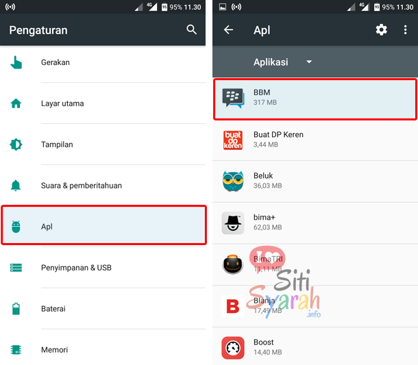 cara memberi izin aplikasi di BBM