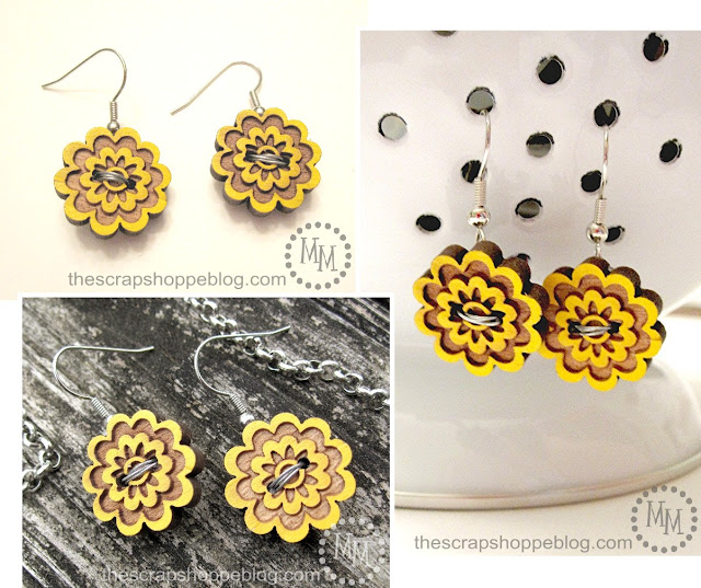 floral button earrings tutorial