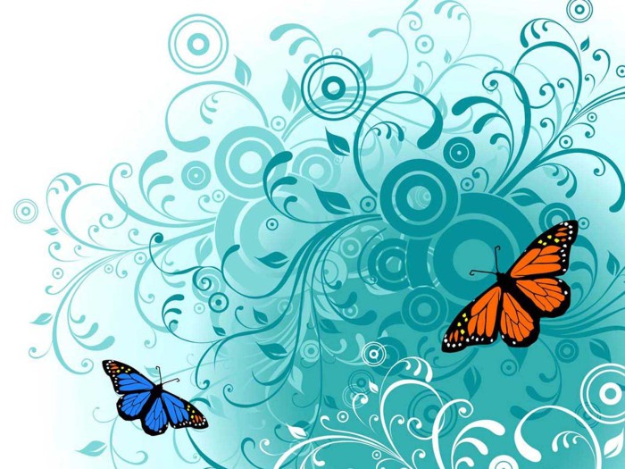 Teal Butterfly Wallpaper High Quality Desktop, iphone and android