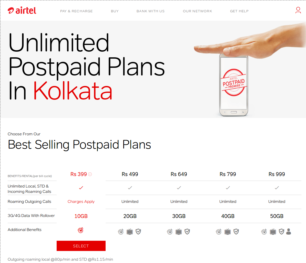 Airtel Unlimited Postpaid Calling Plans in Kolkata Panda