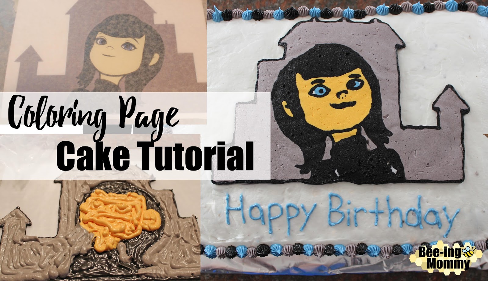 Cake Decorating Coloring Page Transfer Tutorial Image
