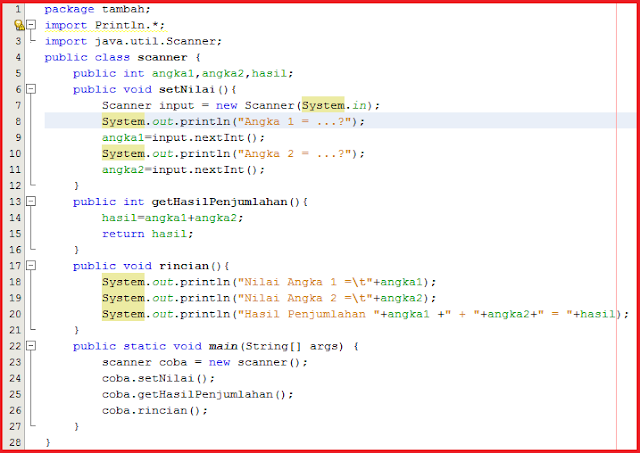 Program Penjumlahan dengan Fungsi ~ Materi Java Pemula