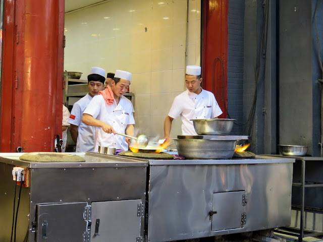 Steaming soup and dumplings in the Muslim Quarter in Xi'an China