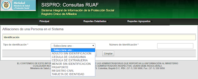 consulta ruaf colombia: Eps, Pension, Arl, Caja Compensasion, Cesantias