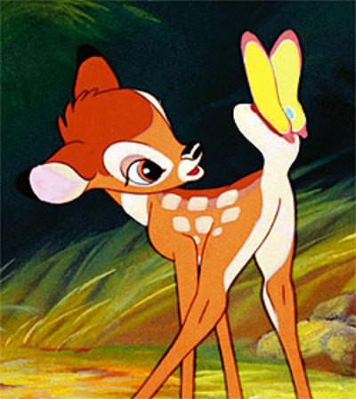 Bambi and butterfly Bambi 1942 animatedfilmreviews.filminspector.com