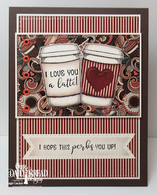 Our Daily Bread Designs Stamp/Die Duos: Hug In A Mug, Paper Collections:Latte Love, Fall Favorites, Custom Dies: Double Stitched Pennant Flags, Double Stitched Rectangles, Pierced Rectangles, Layering Hearts