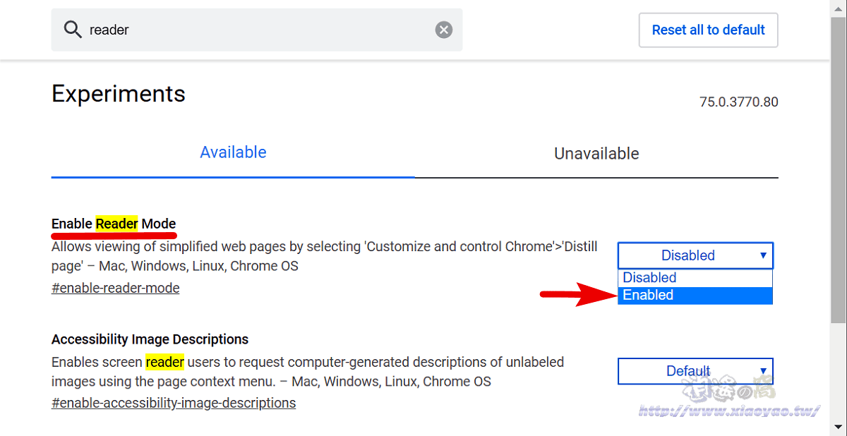 Google Chrome 閱讀模式