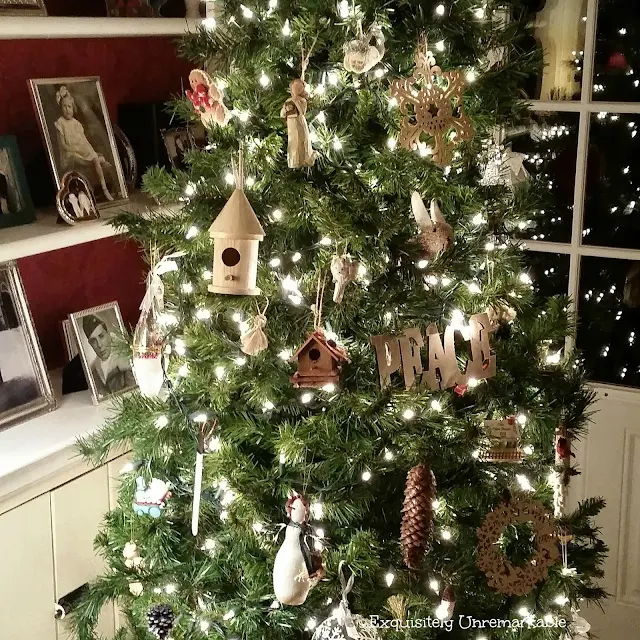 Rustic Christmas Ornaments On a tree