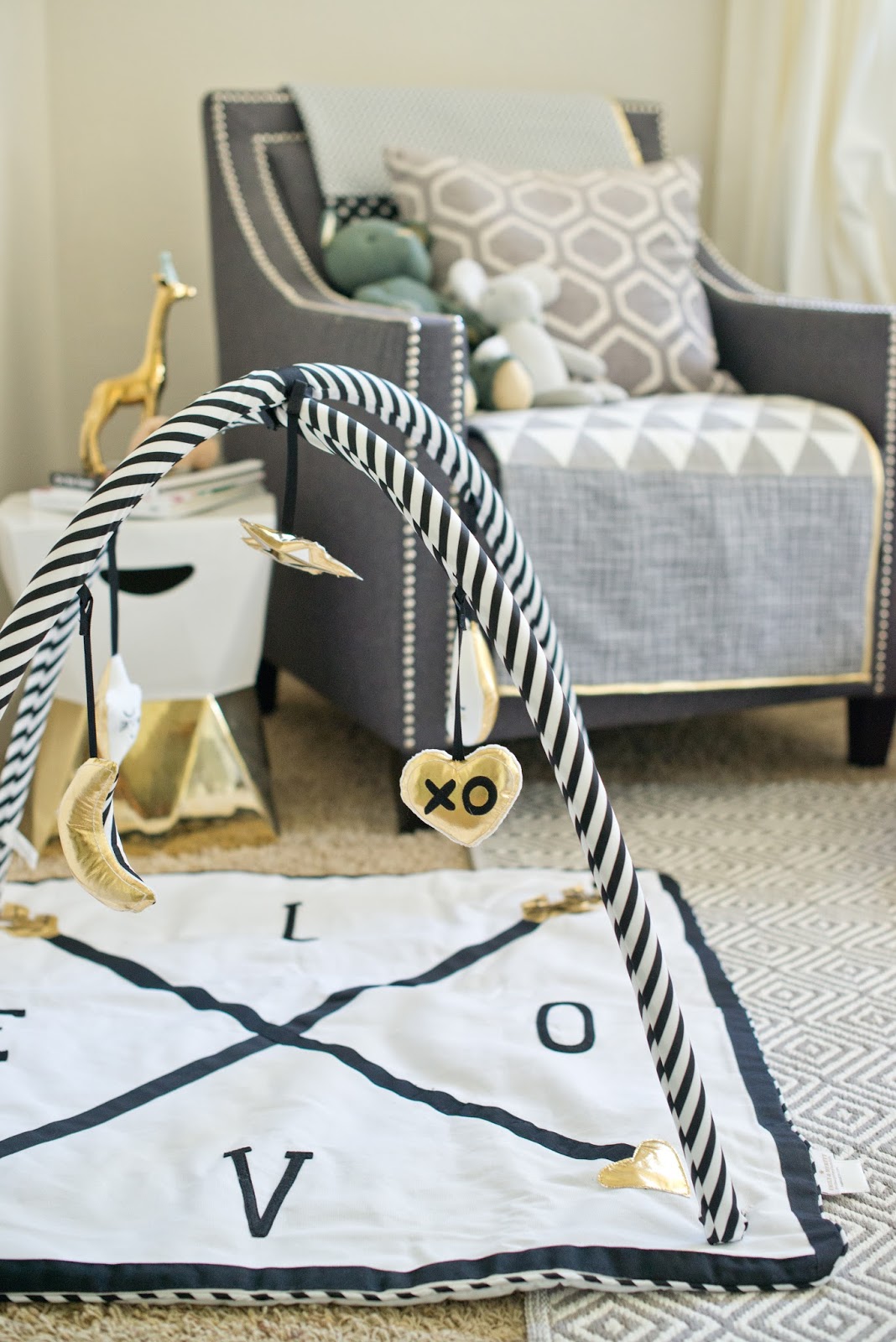 Domestic Fashionista Neutral Gray and White Boy Nursery