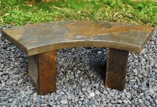 Slate benches in Japanese style