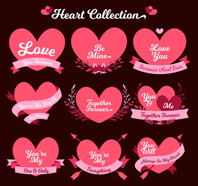 9 Valentine creative language love label vector material