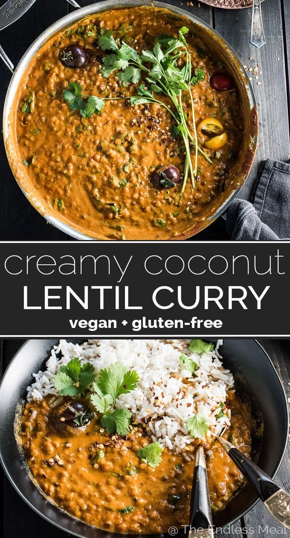  ★★★★★ 234 Reviews : CREAMY COCONUT LENTIL CURRY #creamy #coconut #lentil #curry #vegan #veganrecipes #vegetables #vegetablessoup #Honey #Healthyrecipe #Easydinner #Healthydinner