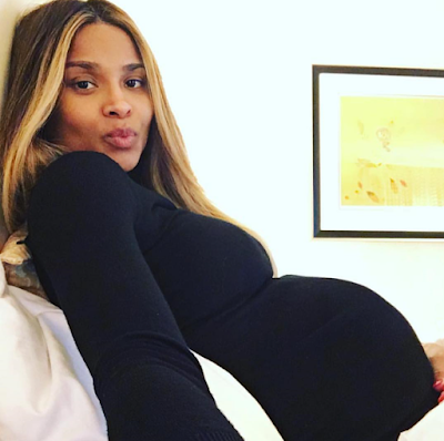 1 Make-up free Ciara shows off growing baby bump