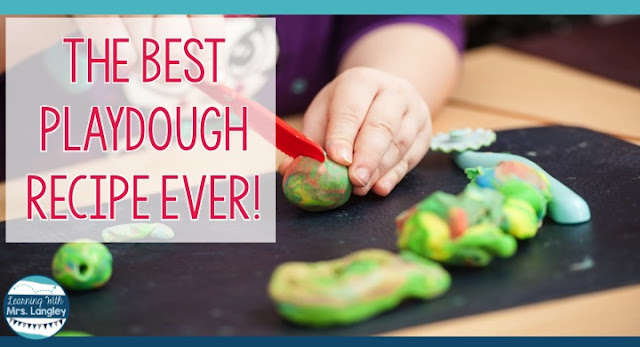 This is absolutely the best play dough homemade recipe ever! This will add fun to all of your kindergarten and preschool DIY creations. Every center is better with play dough!  This post will show you (with pictures!) how to make the best play dough ever! 