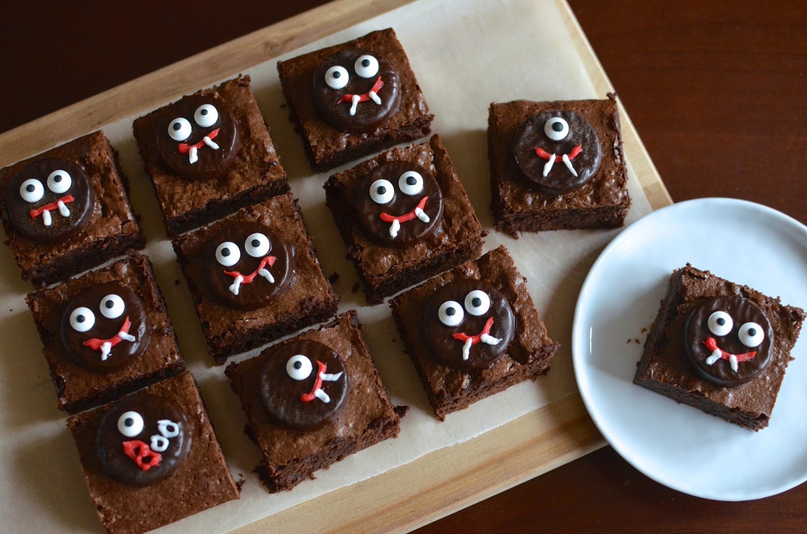 Playing With Flour Halloween Peppermint Brownies