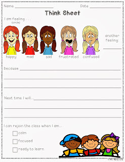 Friday Freebie: Behavior Think Sheet - Hippo Hooray for Second Grade!