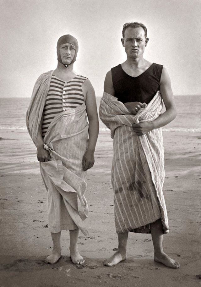 Striped Bathing Suits The Favorite Swimwear of Men in the Early 20th