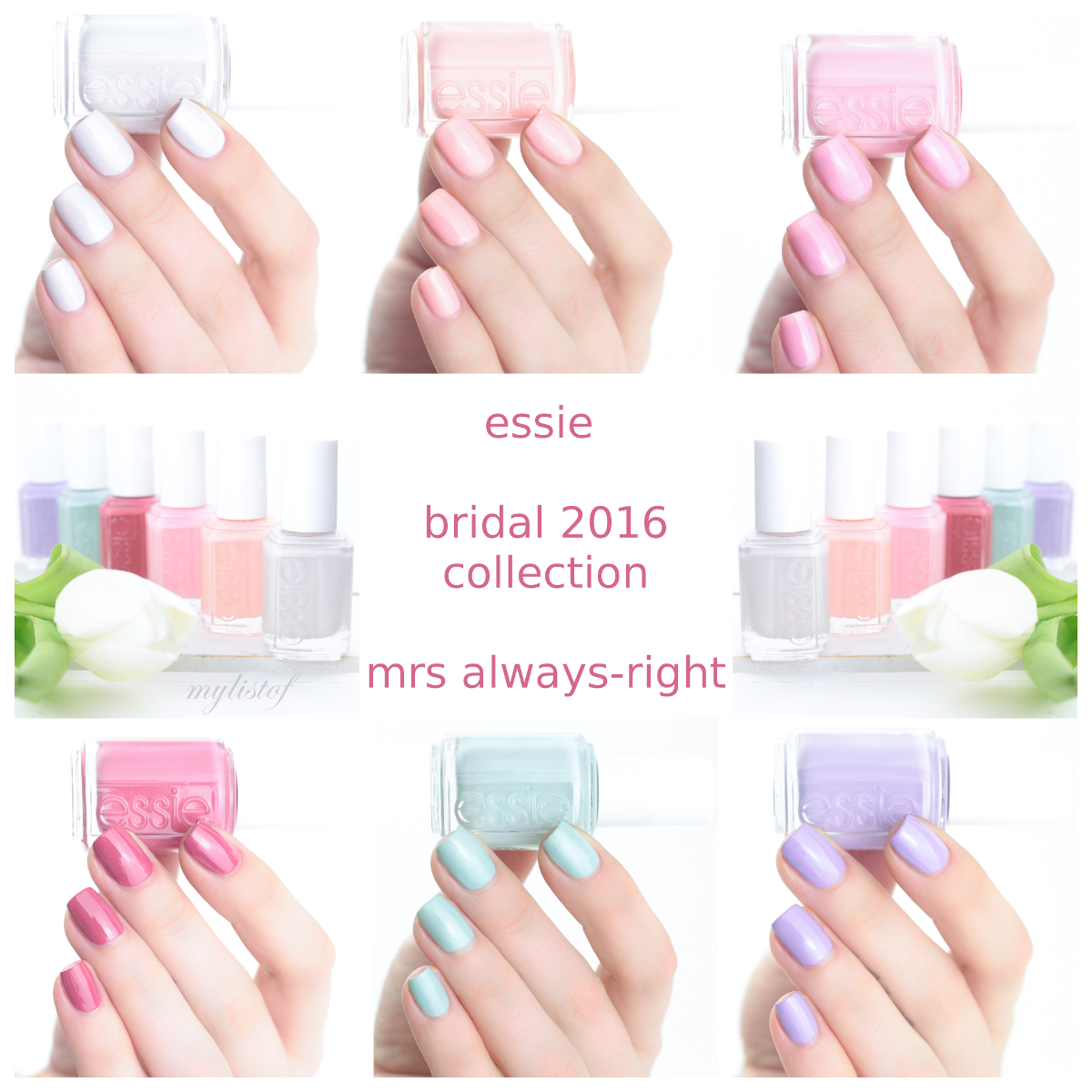 My List Of ....: Essie Bridal 2016 Swatches & Review