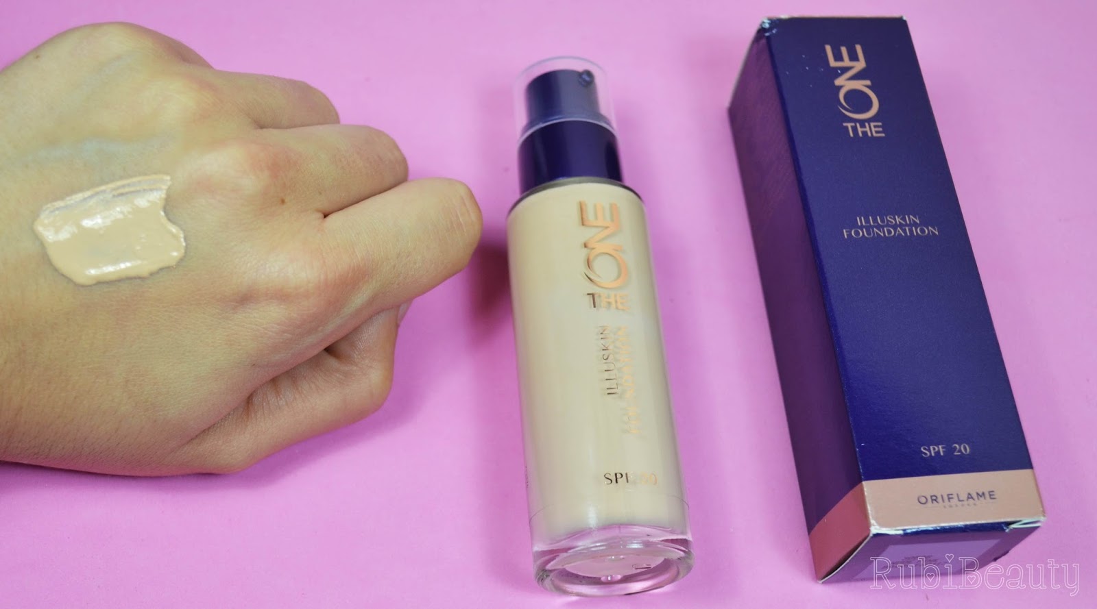rubibeauty cosmetica elyn oriflame review look maquillaje base the one swatch