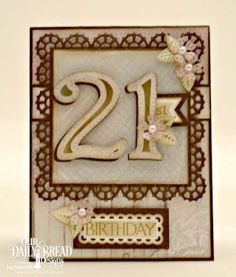 Our Daily Bread Designs Stamp Set: Celebration, Custom Dies: Large Numbers, Circle Scalloped Rectangles, Pierced Rectangles, Pennant Flags, Double Stitched Pennant Flags, Layered Lacey Squares, Bitty Blossoms, Squares, Paper Collection: : Shabby Rose