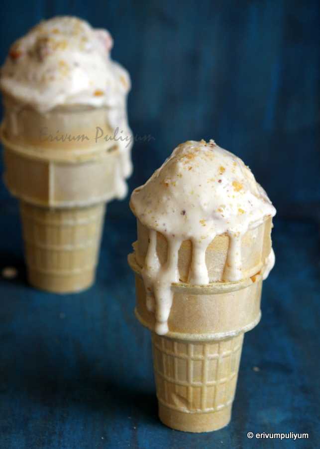 Erivum Puliyum Butterscotch Ice Cream Indian Style Butter Scotch