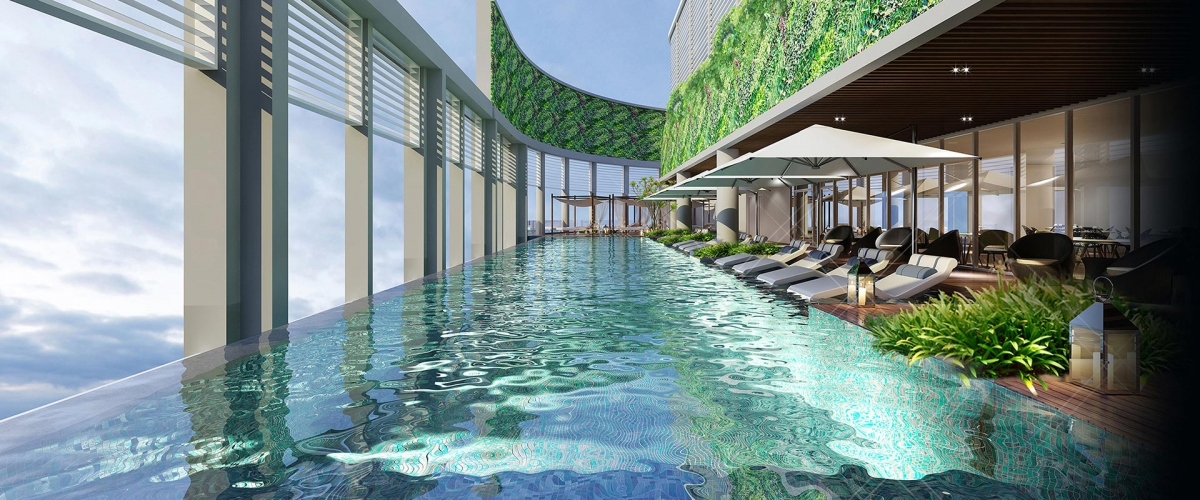 Bể bơi trên không của Luxury Apartment