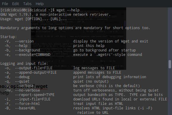 WGet - command-line download manager in archlinux